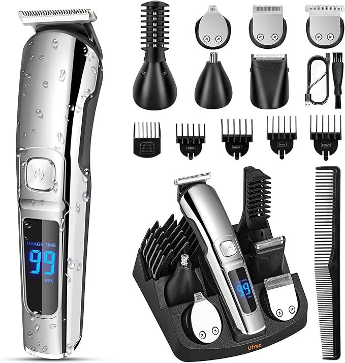 Amazon.com: Ufree Beard Trimmer for Men, Waterproof Electric Nose Hair Trimmer Mustache Trimmer B... | Amazon (US)