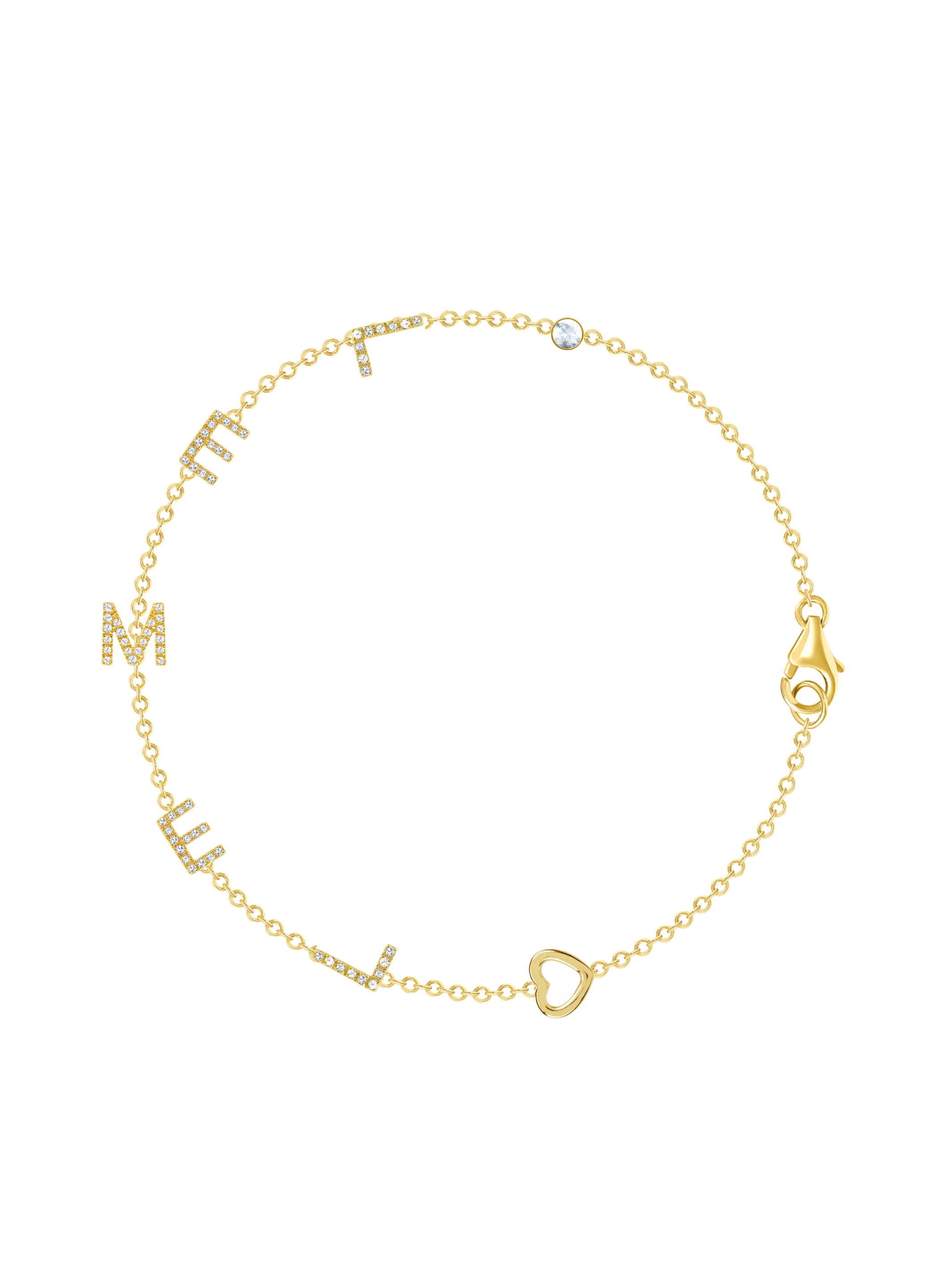 Custom Initial Bracelet 14K | leMel