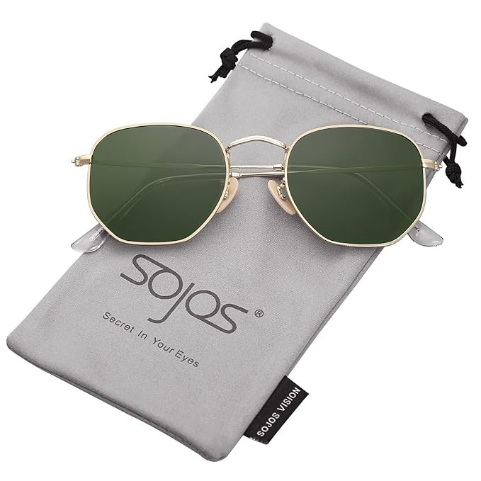 SOJOS Small Square Polarized Sunglasses for Men and Women Polygon Mirrored Lens SJ1072 | Amazon (US)