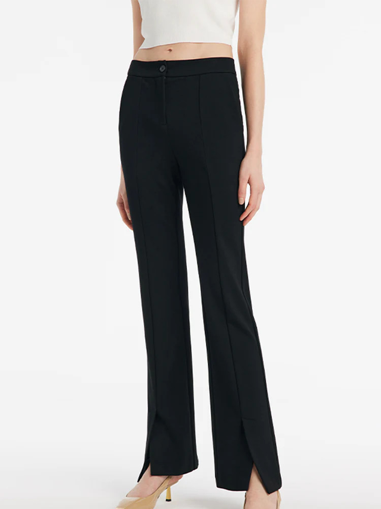 Mid-Rise Slit Micro-Flared Women Pants | GOELIA