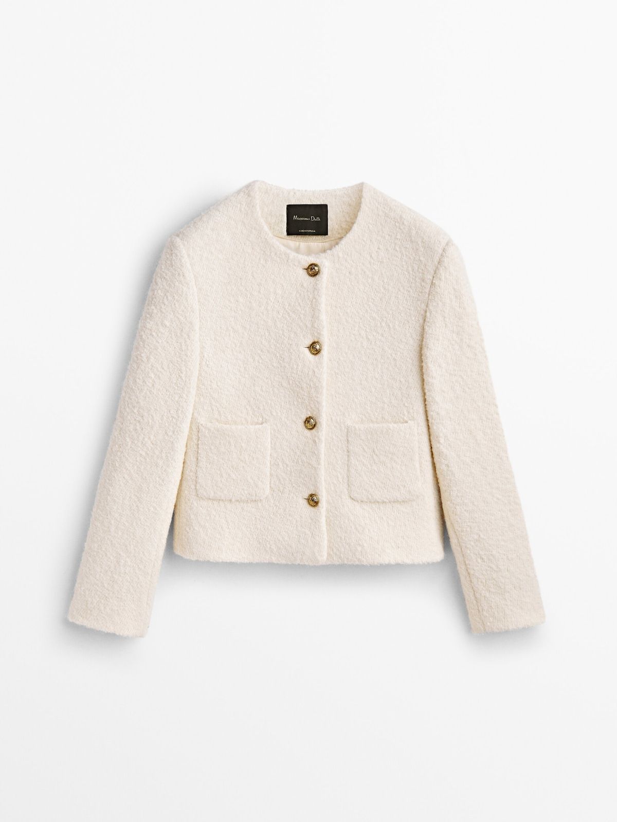 Cropped jacket with golden buttons | Massimo Dutti (US)