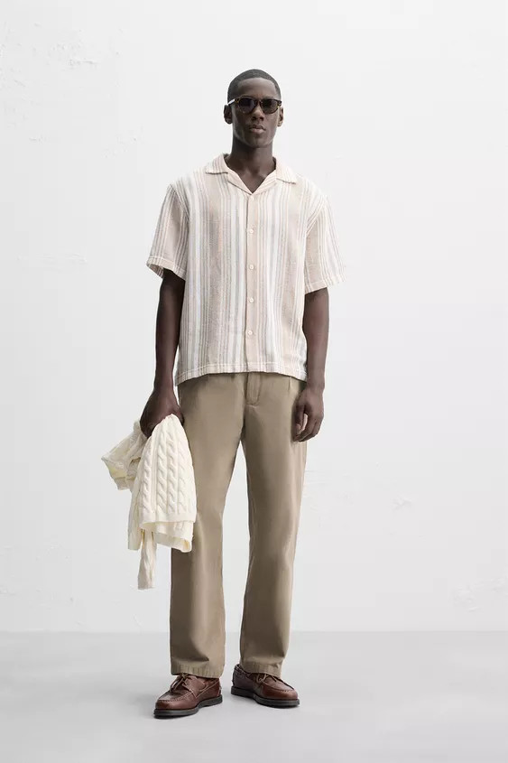 TEXTURED STRIPED SHIRT | Zara US