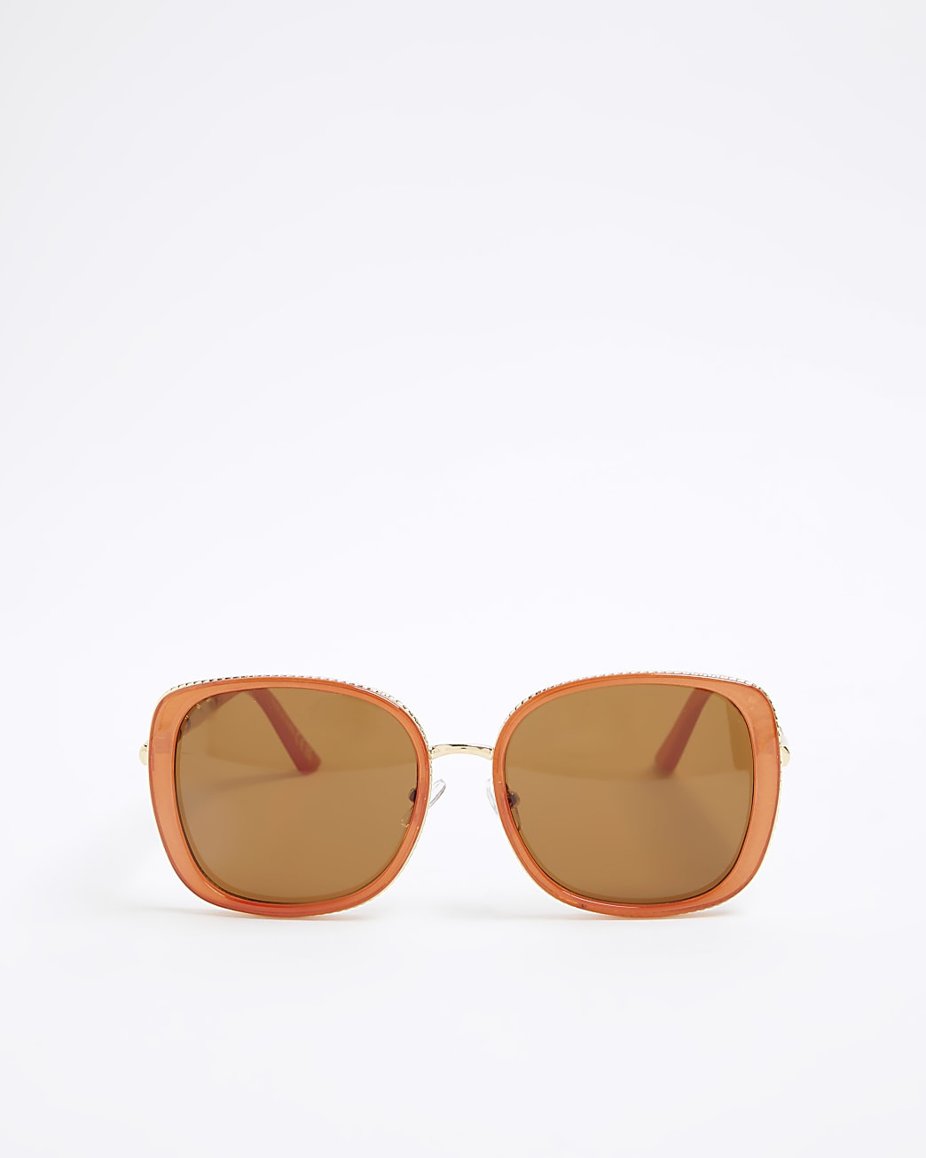Orange Oversized Gold Trim Sunglasses | River Island UK & IE