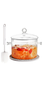 Clear Glass Pot Set for Cooking On Stove - 1.5l/50 Fl Oz Glass Cookware Simmer Pot for Safe for P... | Amazon (US)