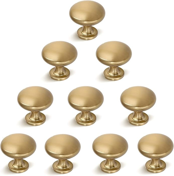 10 Pack Solid Drawer Knob Warm Gold Kitchen Cabinet Knob Champagne Bronze,Euro Style Dresser Knob... | Amazon (US)
