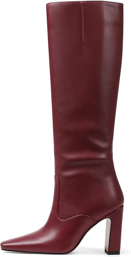 Lovee Cosee Women's Knee High Boots 2025 Chunky Block Heel Square Toe with Side Zipper Fall Winte... | Amazon (US)