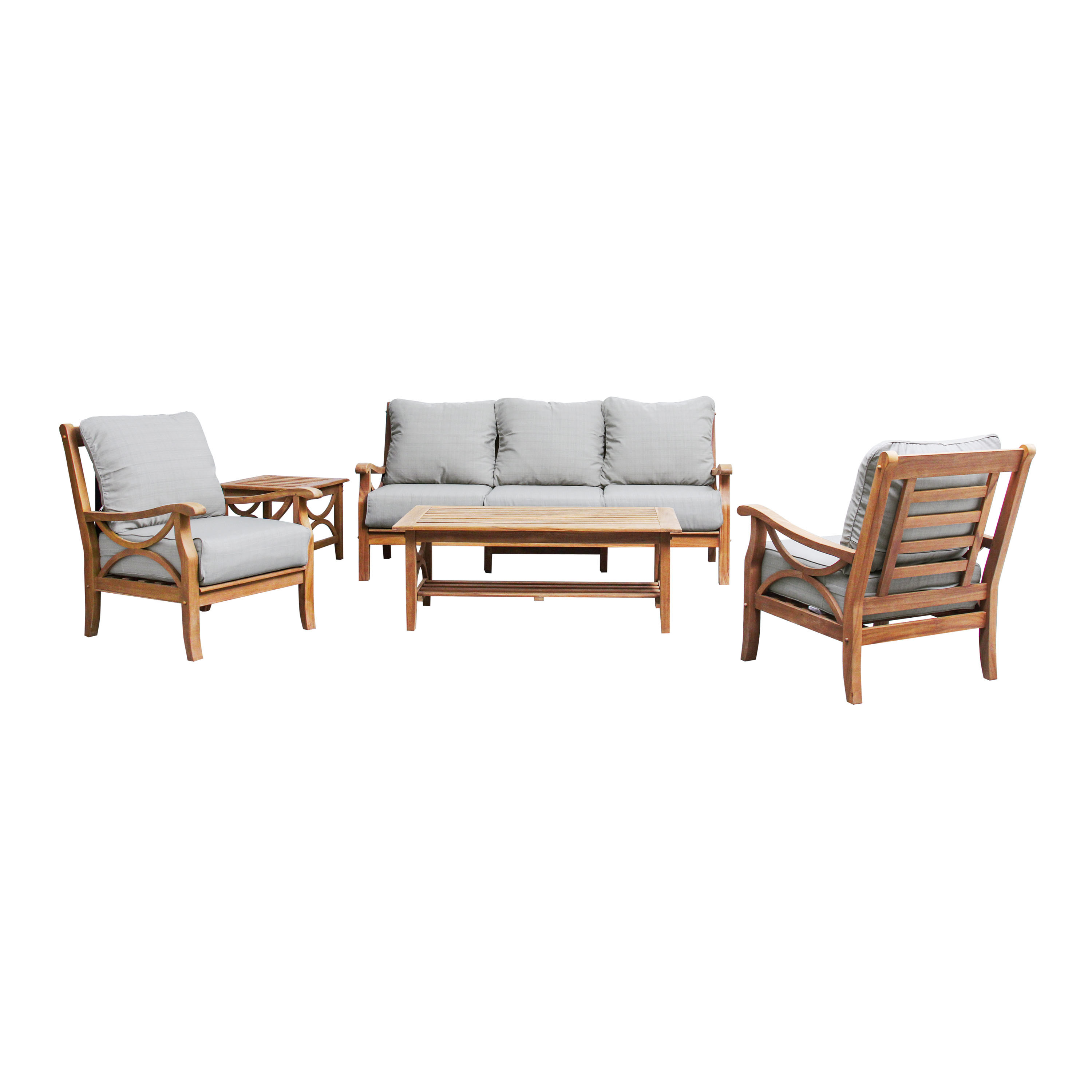 Mendocino Teak Wood 5 Piece Outdoor Furniture Set | World Market