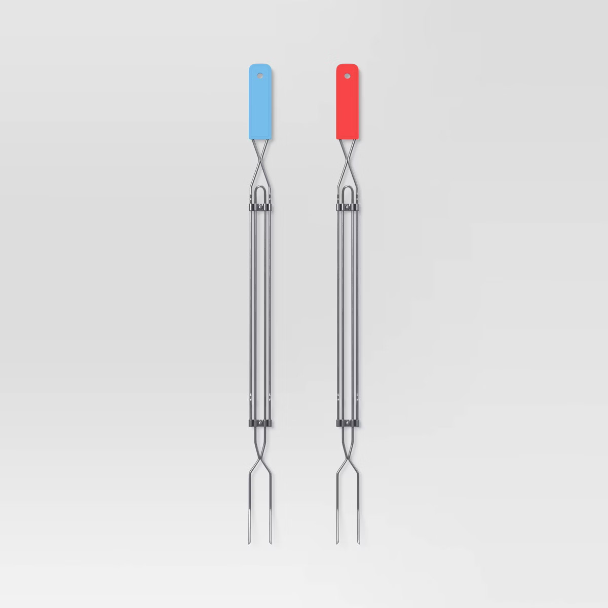 2pc Chromed Steel Extension Forks Grill Tools Red & Blue - Sun Squad™ | Target