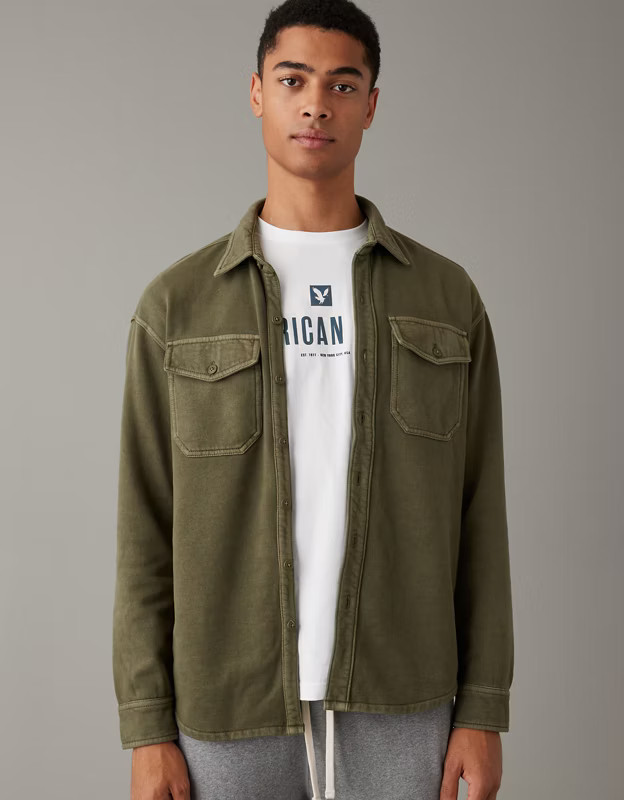 AE Heritage Fleece Shirt Jacket | American Eagle Outfitters (US & CA)