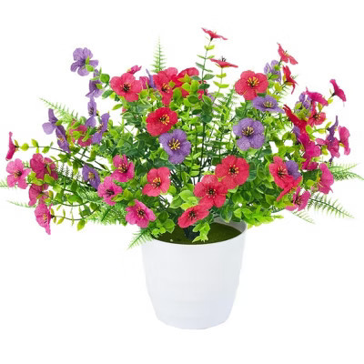 Artificial Flowers for Outdoors, 30 Bundles Multicolor Silk Fake Flowers with Ferns, UV-Resistant Faux Plant, Spring Summer Decoration | Target