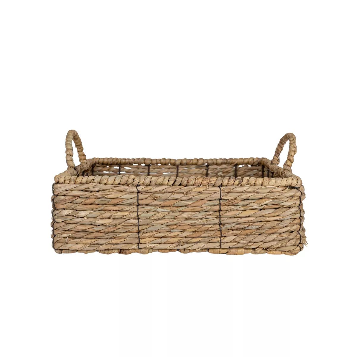 Brown Woven Seagrass & Metal Tray by Foreside Home & Garden | Target