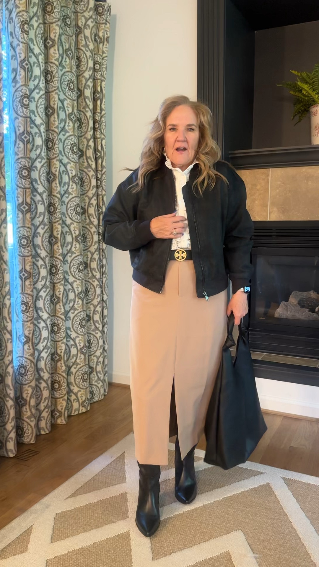 Skirt and faux leather jacket are Walmart and under $50. And really well done! 
True to size, I sized up in the bomber for extra room to layer. 

Linking some of my favorite reg/extra wide calf boots. When you shop now you have the size selection. 

Lace blouse by Sezane and is gorgeous!!!


Work outfit fall outfit fall jacket bomber jacket faux leather 

#LTKOver40 #LTKFindsUnder100 #LTKCon