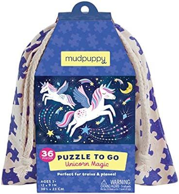 Mudpuppy Unicorn Magic to Go Puzzle, 36 Pieces, Ages 3+, Travel-Friendly Bag, Made with Safe, Non... | Amazon (US)