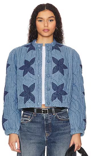 Quinn Quilted Jacket in Indigo Combo | Revolve Clothing (Global)