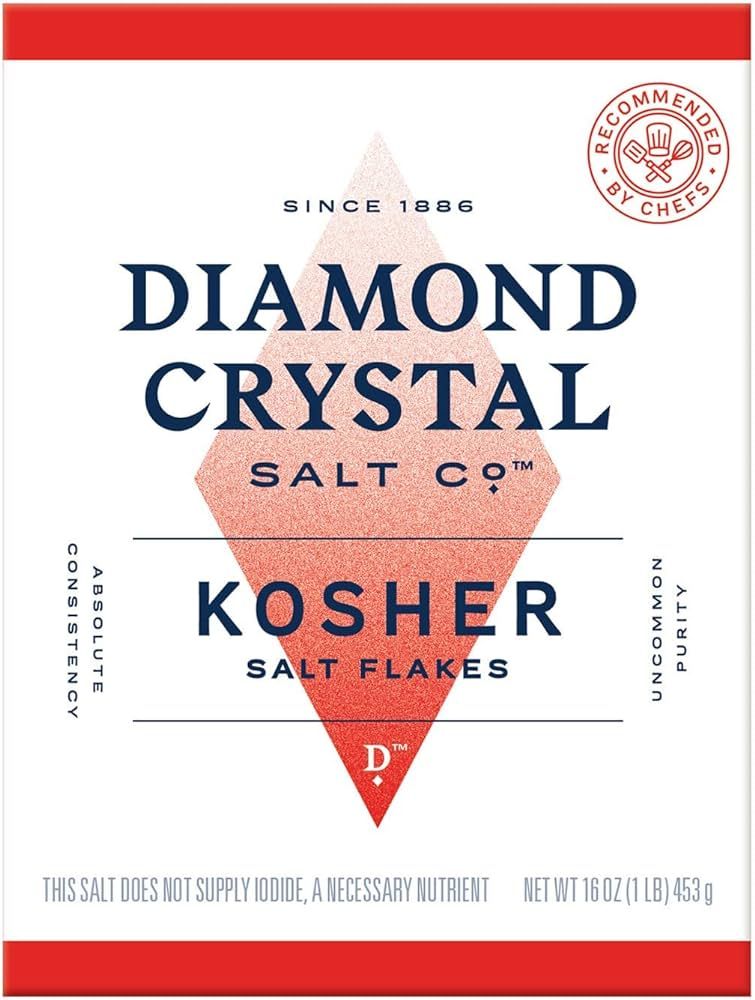 Diamond Crystal Kosher Salt Flakes – Full Flavor, No Additives and Less Sodium - Pure and Natur... | Amazon (US)