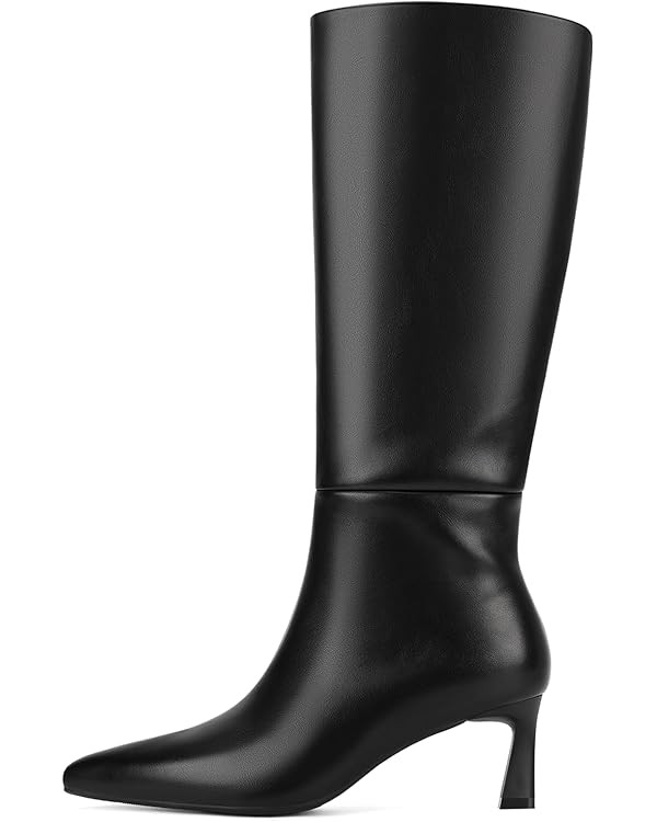 SOVANYOU Kitten Heel Knee High Boots for Women Pointed Toe Tall Boots with Wide Calf Pull-on Styl... | Amazon (US)