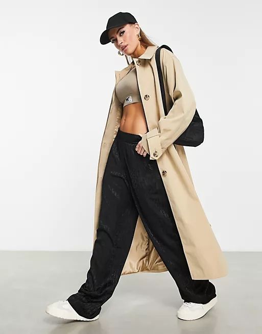 ASOS Weekend Collective printed trench coat in stone | ASOS | ASOS (Global)