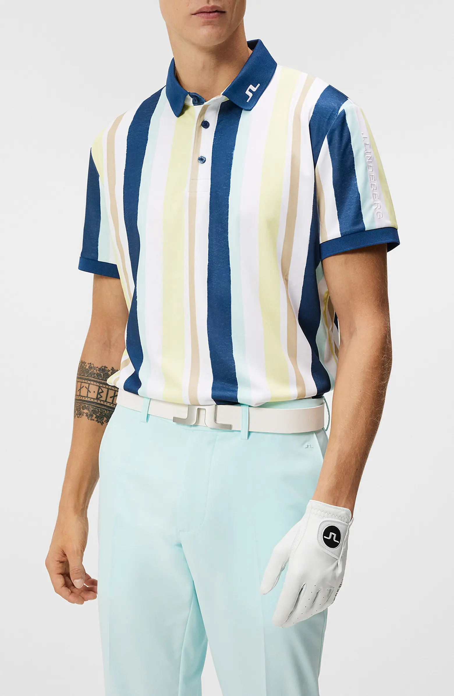 J. Lindeberg Regular Fit Stripe Tour Tech Performance Golf Polo | Nordstrom | Nordstrom