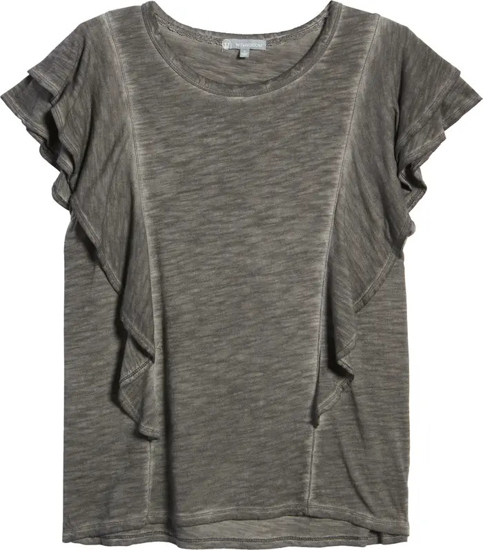 Wit & Wisdom Women's Flutter Sleeve T-Shirt | Nordstrom | Nordstrom