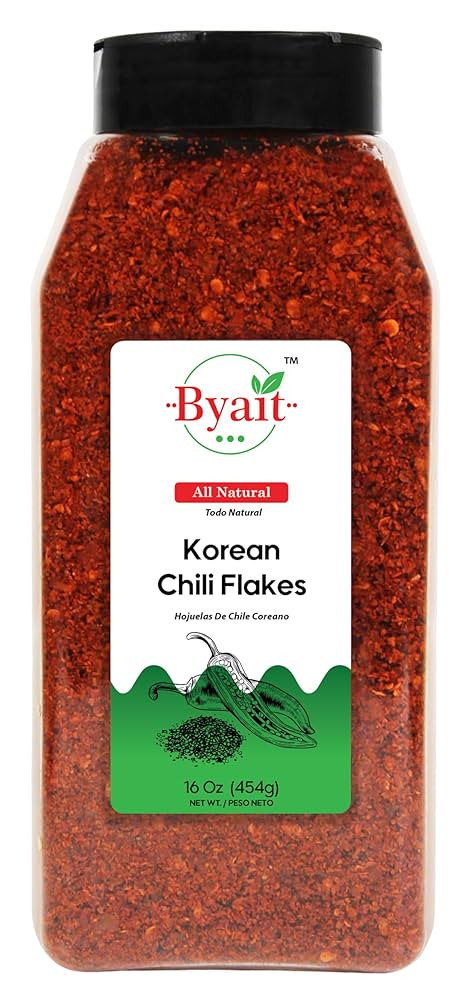 Byait Gochugaru Korean Chili Flakes 16 Oz (1 LB), Medium Hot, 100% Pure Red Chili Pepper Flakes f... | Amazon (US)