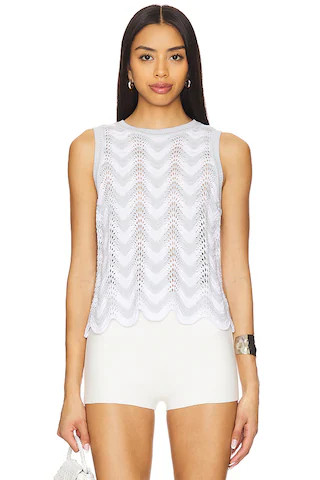 525 Kayla Chevron Scalloped Tank in Arctic Ice Multi from Revolve.com | Revolve Clothing (Global)