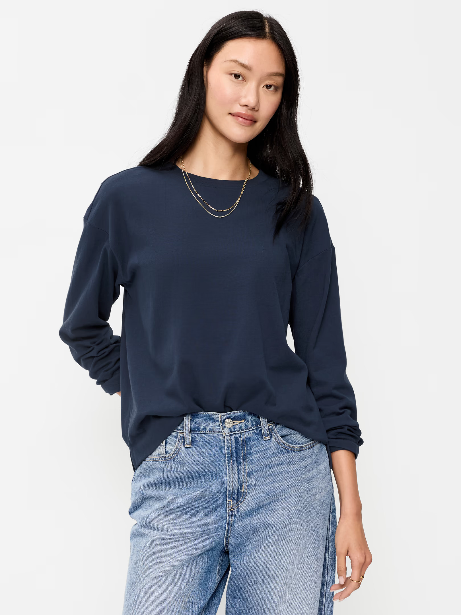 Vintage Long-Sleeve Crew-Neck T-Shirt | Old Navy (US)