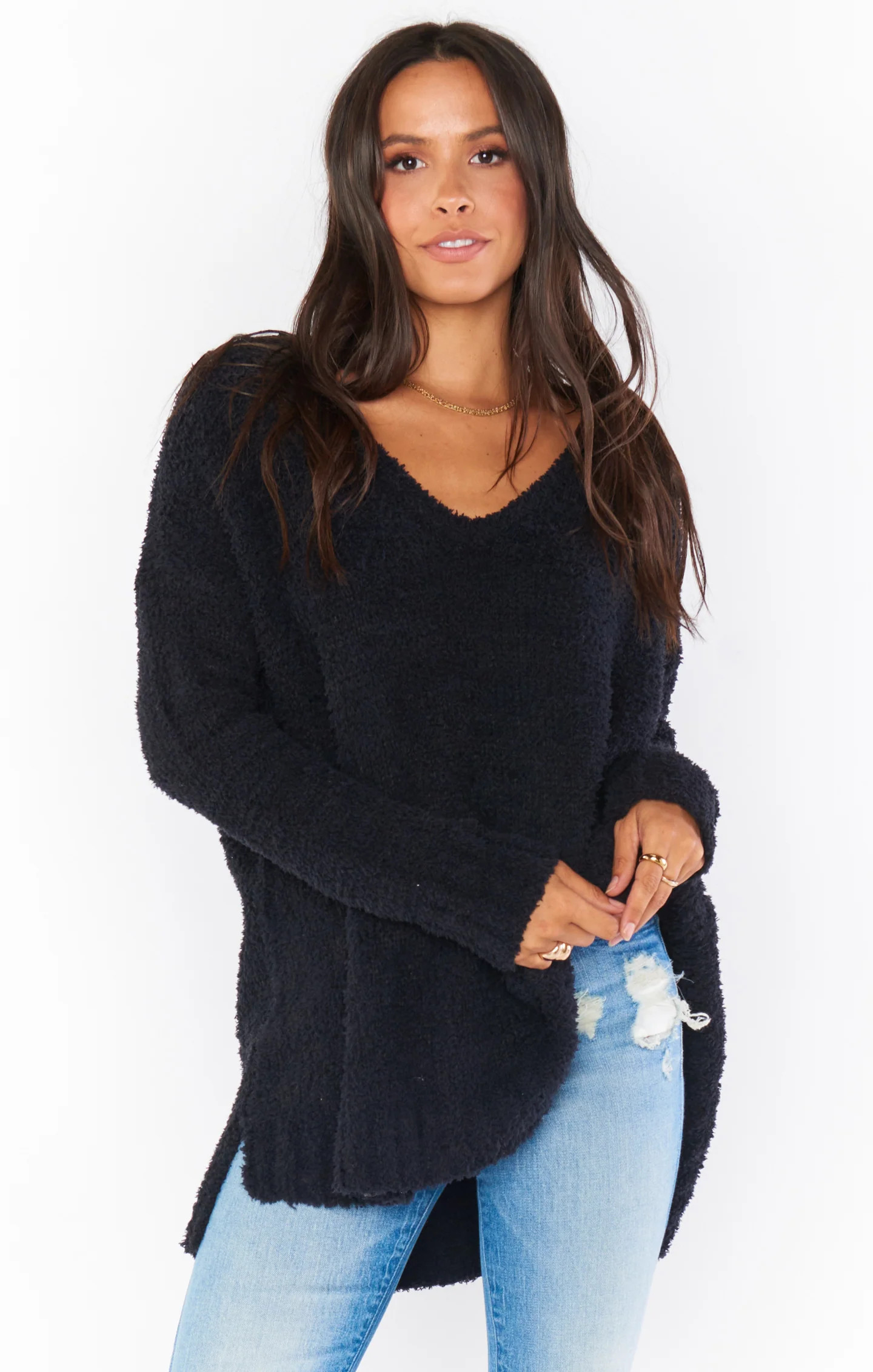 Hug Me Sweater ~ Black Fuzzy Knit | Show Me Your Mumu