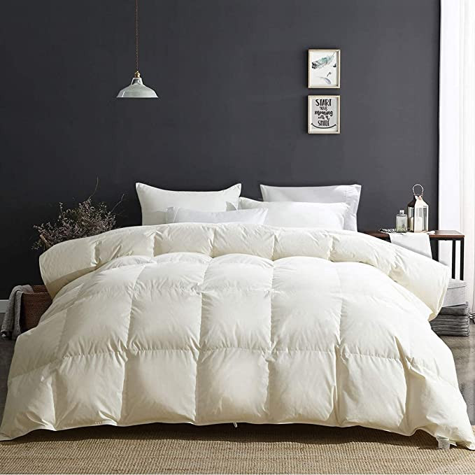 APSMILE Oversized King Luxury 100% Organic Cotton All Season Feathers Down Comforter 750 Fill Pow... | Amazon (US)