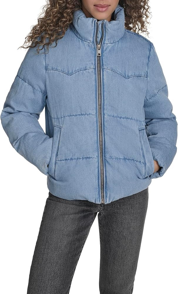 Levi's womens Levi's Women's Western Denim Puffer | Amazon (US)