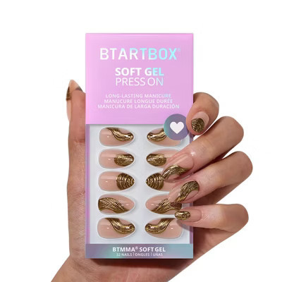 BTArtbox Press-On Nails - Gold Rush - S Almond - 32ct | Target