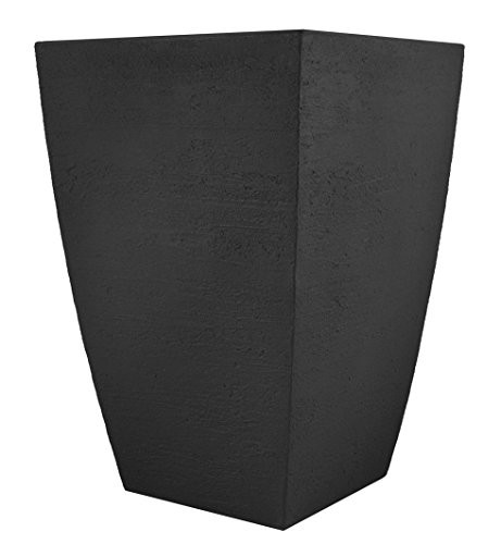 Tusco Products MSQT19BK Modern Square Garden Planter, 19-Inches Tall, Black | Amazon (US)