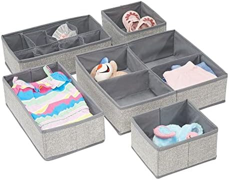 mDesign Soft Fabric Dresser Drawer and Closet Storage Organizer Set for Child/Baby Room or Nurser... | Amazon (US)