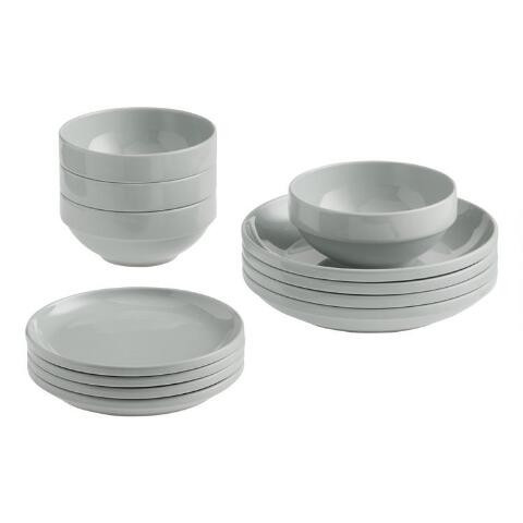 Ceramic Stacked 12 Piece Dinnerware Set | World Market