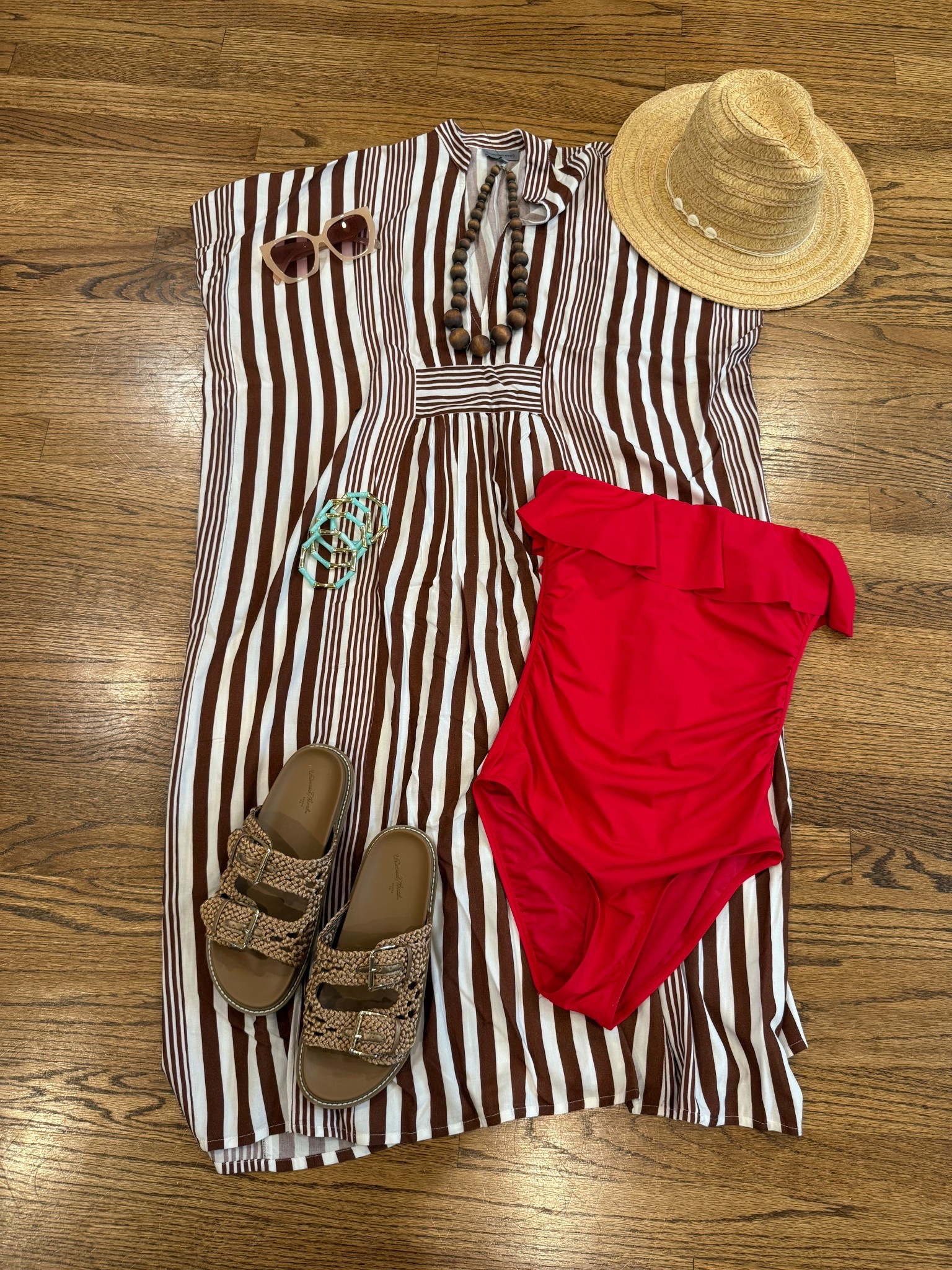Anthro caftan
Amazon swim
Target sandals + hat 

#LTKTravel #LTKFindsUnder100 #LTKFindsUnder50