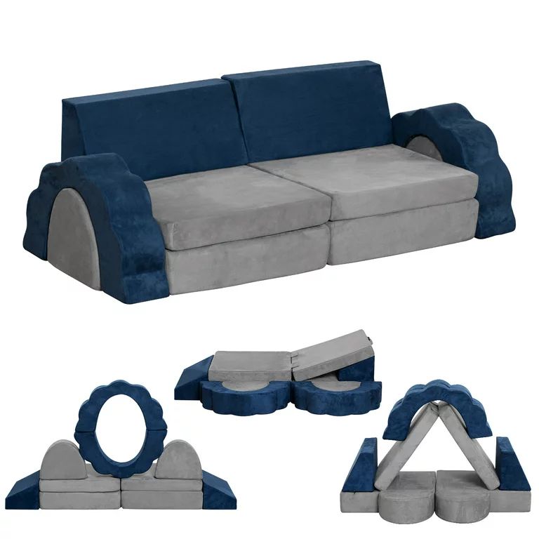 10PCS Kids Couch, Foam Play Couch for Children, Multifunctional Toddler Couch for Playroom, Grey ... | Walmart (US)