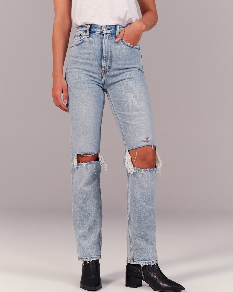 '90s Ultra High Rise Straight Jeans | Abercrombie & Fitch (US)