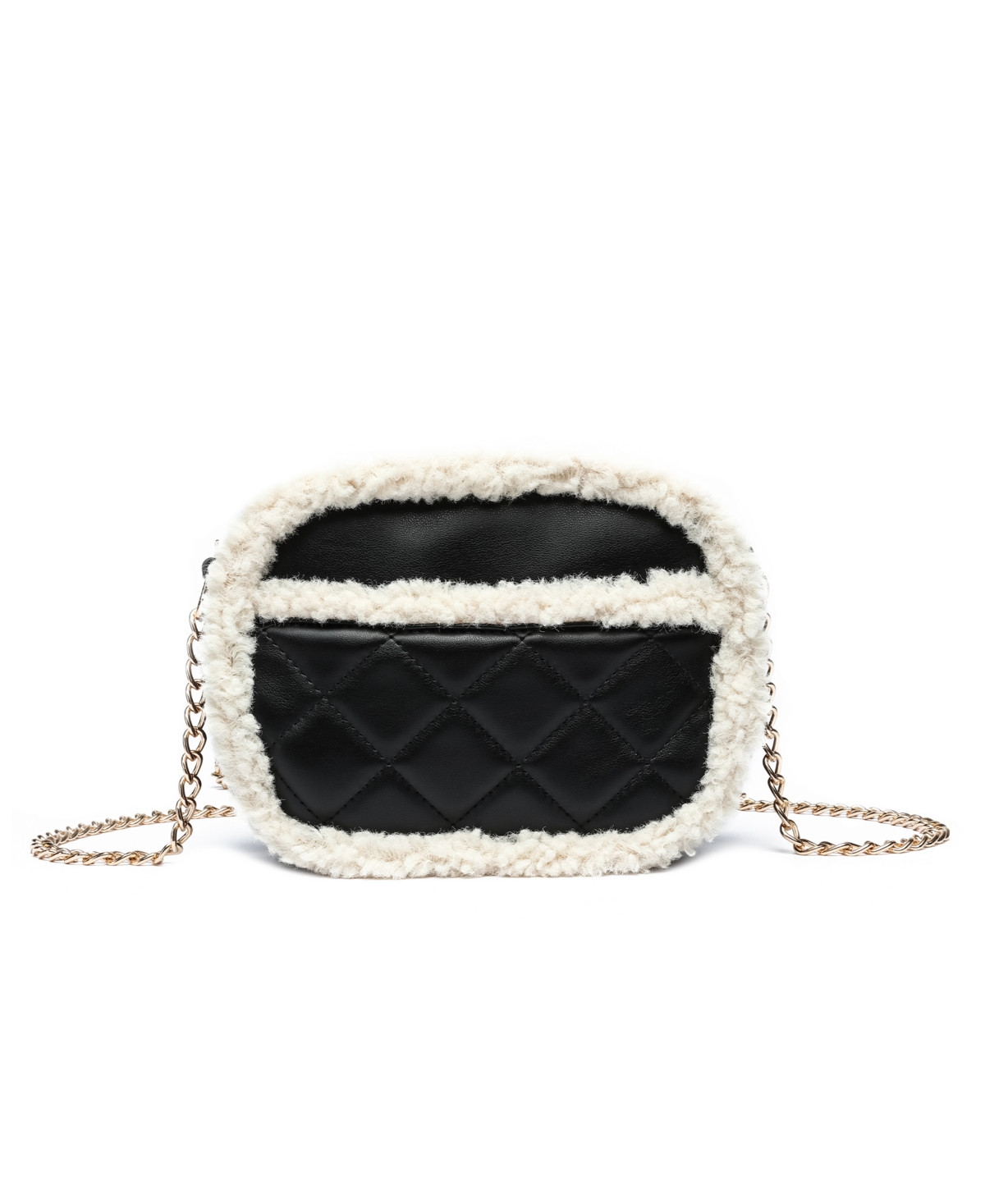 Like Dreams Holly Sherpa Leather Crossbody Bag - Black | Macy's