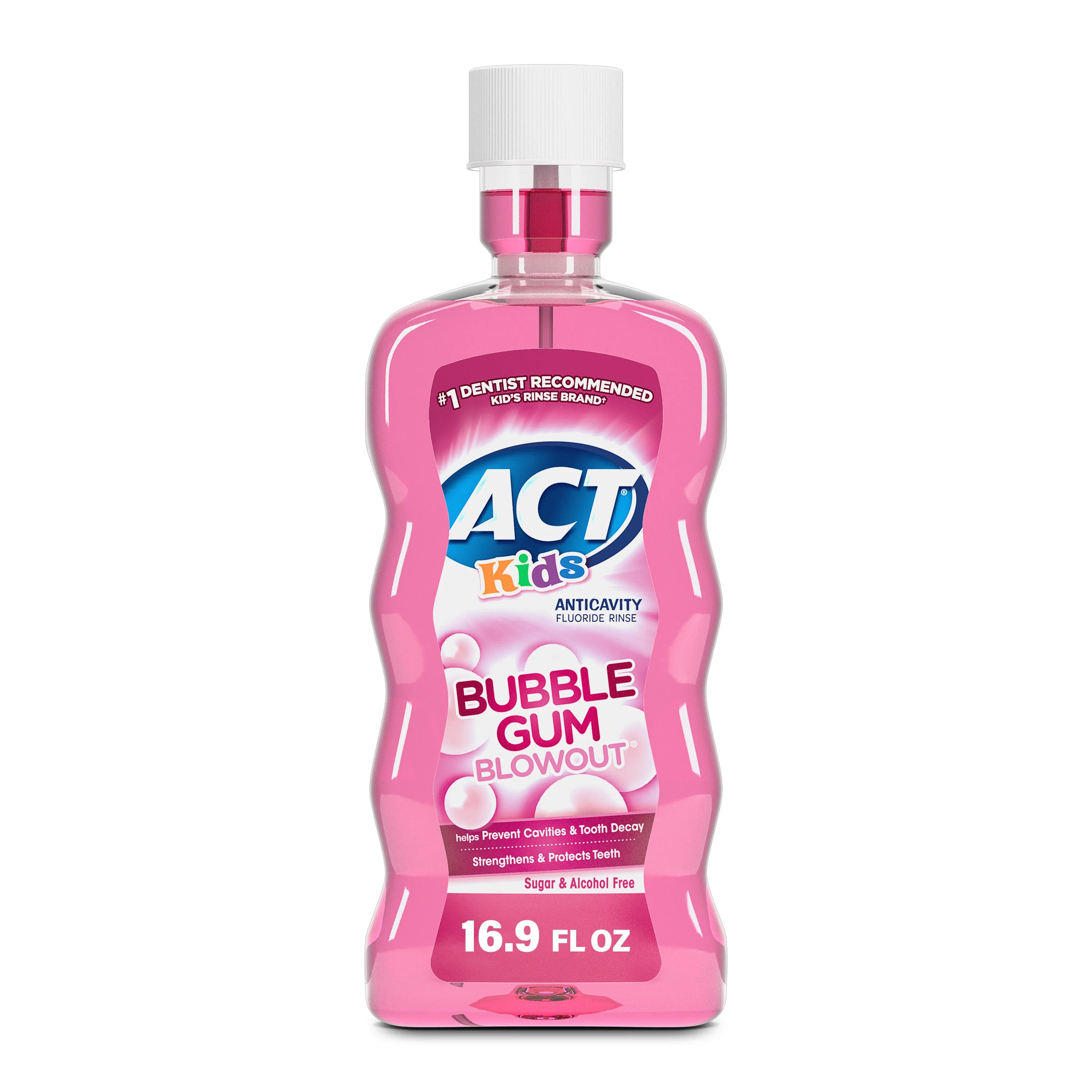 ACT Kids Anticavity Fluoride Mouthwash, Bubble Gum, 16.9 fl. oz. | Walmart (US)