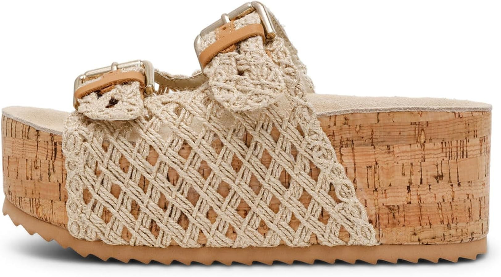 MICIFA Women's Suede Platform Sandals Cork Buckled Band Platform Sandals Clogs Slip On Flatform S... | Amazon (US)