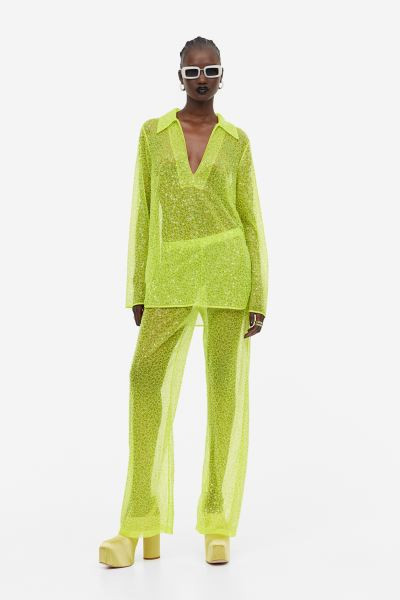 Embellished Mesh Anorak-style Shirt | H&M (US + CA)