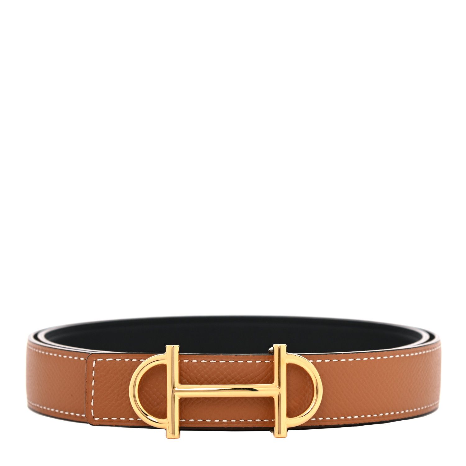 Swift Epsom 24mm Gamma Belt 80 Black Gold | FASHIONPHILE (US)