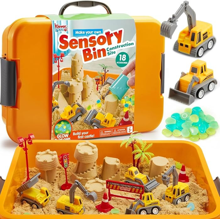 JOVA Klever Kits Construction Sensory Bin with Glow-in-Dark Stones, Ages 3+ | Amazon (US)