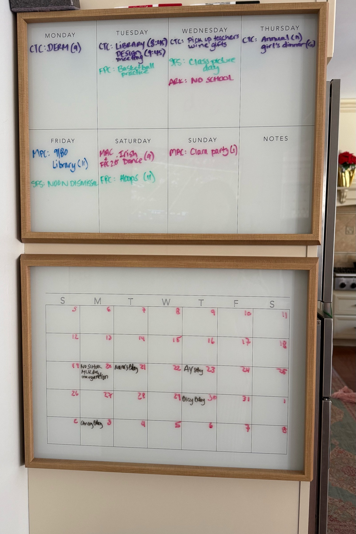 Stylish way to keep your home and family organized. Wooden framed dry erase boards. Perfect for the on top of it all girl. Great gift idea 


#LTKFamily #LTKHome #LTKGiftGuide