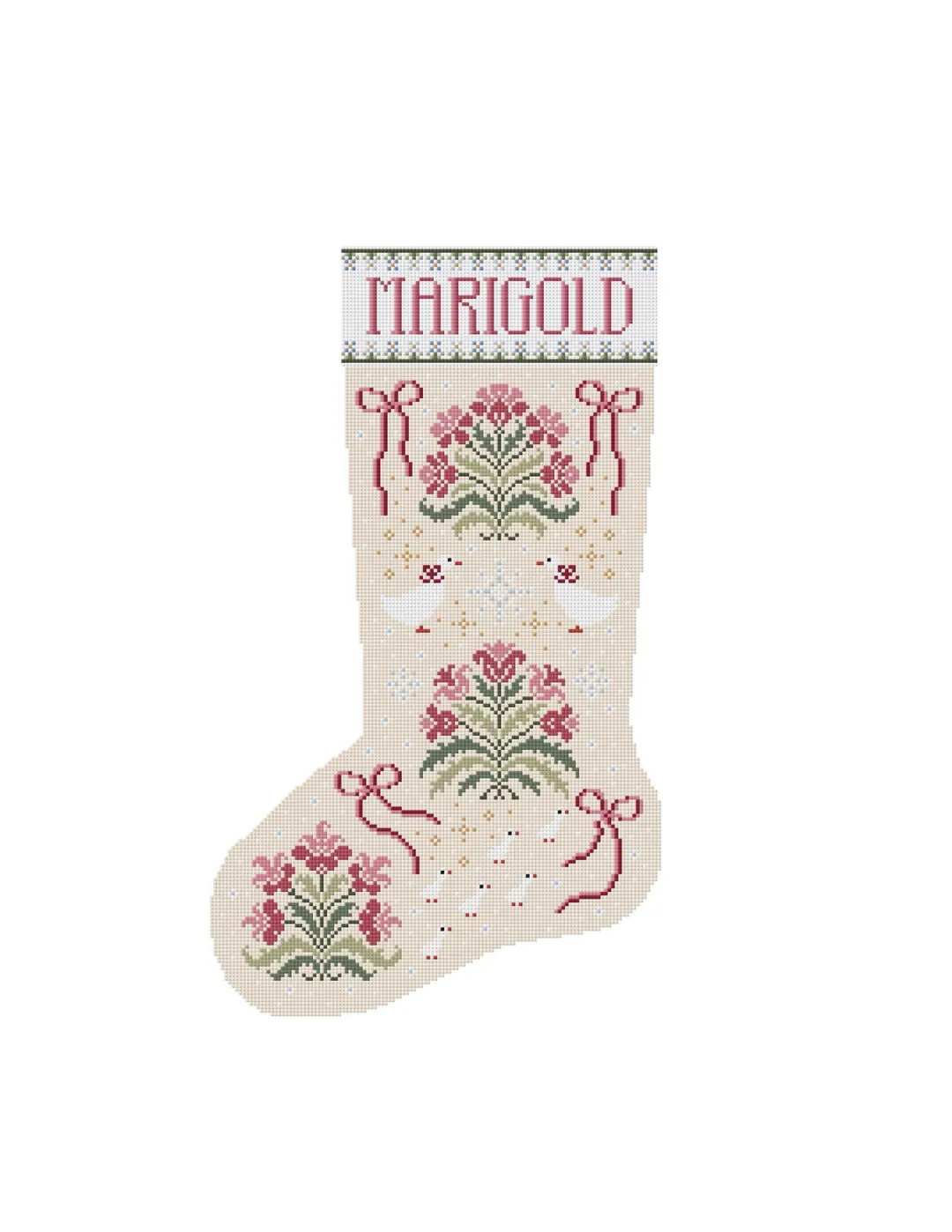 Custom Floral Goose Christmas Stocking Cross Stitch Pattern | Heirloom Holiday Seasonal Christmas... | Etsy (US)