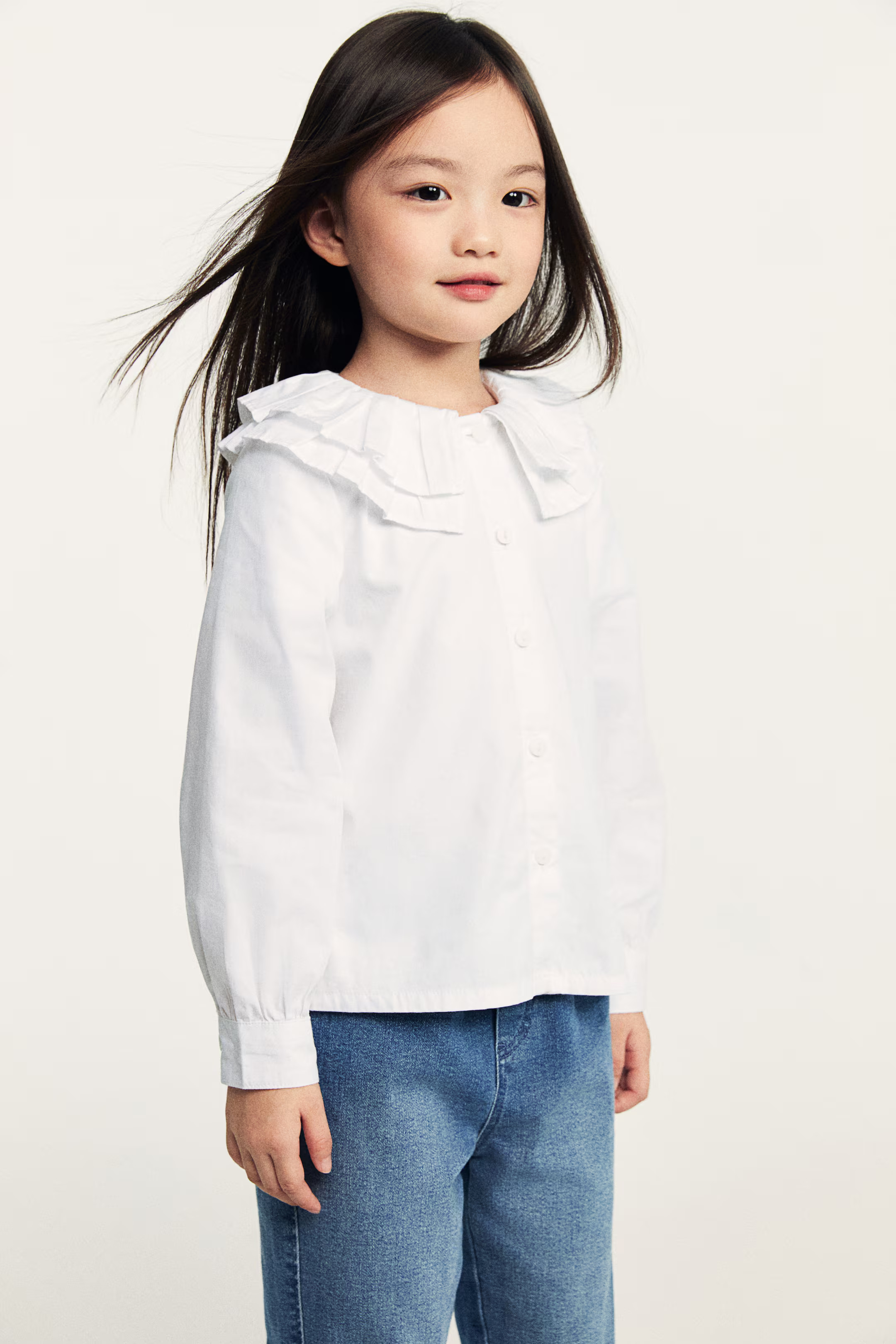 Frill-collared poplin blouse | H&M (US + CA)