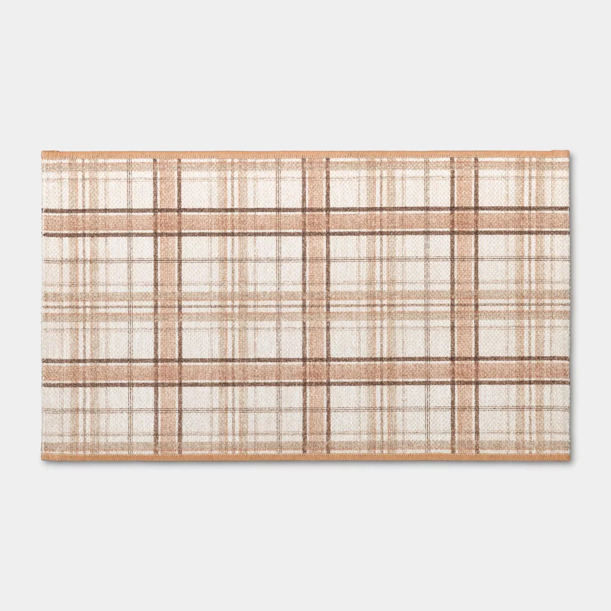 20"x34" Fall Plaid Harvest Scatter Rug Taupe - Threshold\u2122 | Target