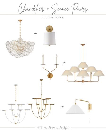 Brass chandelier and sconce pairs. Perfect for the foyer, dining room, bedroom or entryway. 

#LTKhome #LTKstyletip