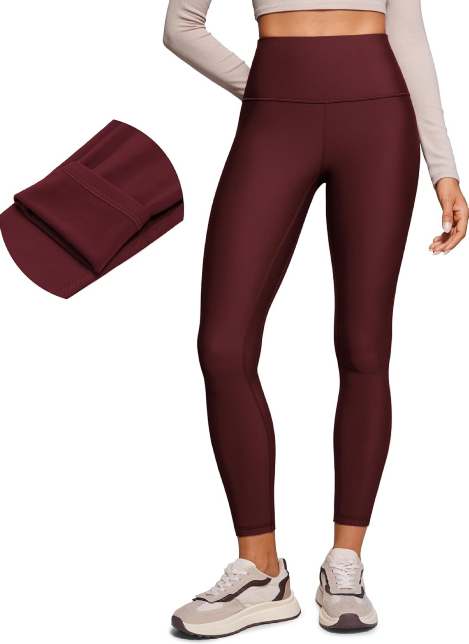 CRZ YOGA Womens High Waisted Fleece Lined Leggings 25 inches - Winter Warm Thick Thermal Soft Workout Yoga Pants

#LTKFindsUnder50 #LTKStyleTip