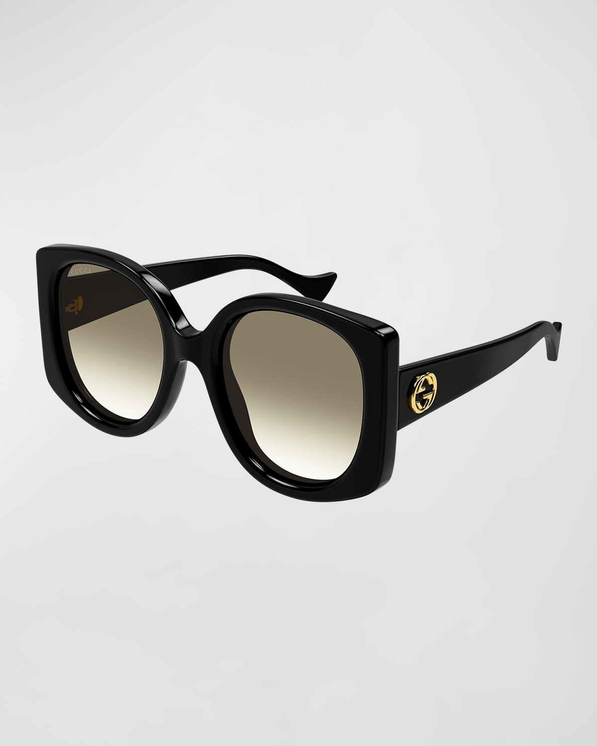 Raised Interlocking GG Acetate Butterfly Sunglasses | Neiman Marcus