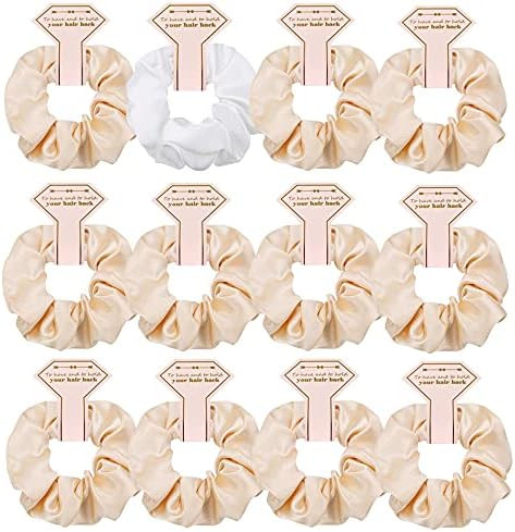 Satin Bridesmaid Scrunchies 12 pack Proposal Gifts Elastics Hair Ties Scrunchies Bachelorette Par... | Amazon (US)